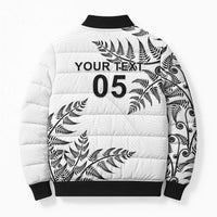 Custom New Zealand Football Bomber Puffer Jacket Aotearoa Pride - Polynesian Pride