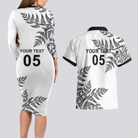 Custom New Zealand Football Couples Matching Long Sleeve Bodycon Dress and Hawaiian Shirt Aotearoa Pride - Polynesian Pride