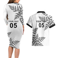 Custom New Zealand Football Couples Matching Long Sleeve Bodycon Dress and Hawaiian Shirt Aotearoa Pride LT05 - Polynesian Pride