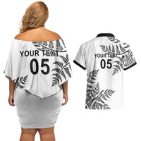 Custom New Zealand Football Couples Matching Off Shoulder Short Dress and Hawaiian Shirt Aotearoa Pride - Polynesian Pride