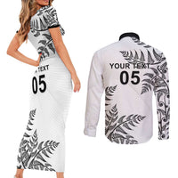 Custom New Zealand Football Couples Matching Short Sleeve Bodycon Dress and Long Sleeve Button Shirt Aotearoa Pride LT05 - Polynesian Pride