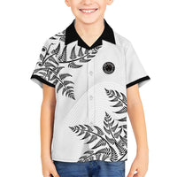 Custom New Zealand Football Family Matching Long Sleeve Bodycon Dress and Hawaiian Shirt Aotearoa Pride LT05 Son's Shirt White - Polynesian Pride