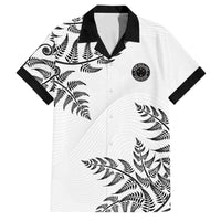 Custom New Zealand Football Family Matching Mermaid Dress and Hawaiian Shirt Aotearoa Pride LT05 Dad's Shirt - Short Sleeve White - Polynesian Pride