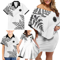 Custom New Zealand Football Family Matching Off Shoulder Short Dress and Hawaiian Shirt Aotearoa Pride LT05 - Polynesian Pride