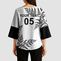 Custom New Zealand Football Kimono Sleeve Blouse Aotearoa Pride - Polynesian Pride