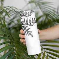 Custom New Zealand Football Skinny Tumbler Aotearoa Pride - Polynesian Pride