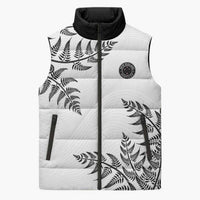 Custom New Zealand Football Sleeveless Puffer Jacket Aotearoa Pride - Polynesian Pride