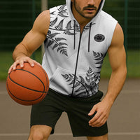 Custom New Zealand Football Sleeveless Zip Hoodie Aotearoa Pride - Polynesian Pride