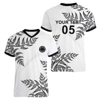Custom New Zealand Football Women V-Neck T-Shirt Aotearoa Pride - Polynesian Pride