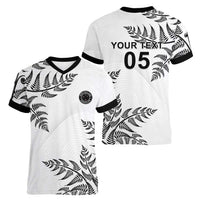 Custom New Zealand Football Women V-Neck T-Shirt Aotearoa Pride - Polynesian Pride