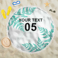 Custom New Zealand Football Beach Blanket Aotearoa Pride Aqua Version - Polynesian Pride