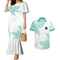 Custom New Zealand Football Couples Matching Mermaid Dress and Hawaiian Shirt Aotearoa Pride Aqua Version LT05 Aqua - Polynesian Pride