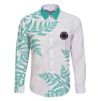 Custom New Zealand Football Family Matching Long Sleeve Bodycon Dress and Hawaiian Shirt Aotearoa Pride Aqua Version LT05 Dad's Shirt - Long Sleeve Aqua - Polynesian Pride