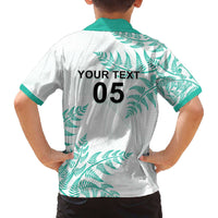 Custom New Zealand Football Family Matching Off The Shoulder Long Sleeve Dress and Hawaiian Shirt Aotearoa Pride Aqua Version LT05 - Polynesian Pride