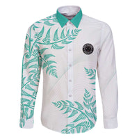 Custom New Zealand Football Family Matching Off The Shoulder Long Sleeve Dress and Hawaiian Shirt Aotearoa Pride Aqua Version - Polynesian Pride