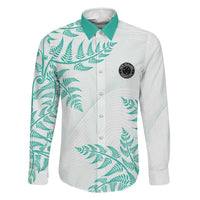Custom New Zealand Football Family Matching Puletasi and Hawaiian Shirt Aotearoa Pride Aqua Version LT05 Dad's Shirt - Long Sleeve Aqua - Polynesian Pride