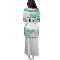 Custom New Zealand Football Family Matching Puletasi and Hawaiian Shirt Aotearoa Pride Aqua Version LT05 - Polynesian Pride