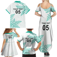 Custom New Zealand Football Family Matching Summer Maxi Dress and Hawaiian Shirt Aotearoa Pride Aqua Version LT05 - Polynesian Pride