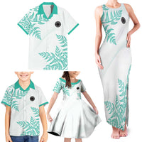 Custom New Zealand Football Family Matching Tank Maxi Dress and Hawaiian Shirt Aotearoa Pride Aqua Version LT05 - Polynesian Pride