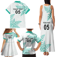 Custom New Zealand Football Family Matching Tank Maxi Dress and Hawaiian Shirt Aotearoa Pride Aqua Version LT05 - Polynesian Pride