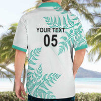 Custom New Zealand Football Hawaiian Shirt Aotearoa Pride Aqua Version - Polynesian Pride