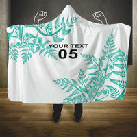 Custom New Zealand Football Hooded Blanket Aotearoa Pride Aqua Version - Polynesian Pride