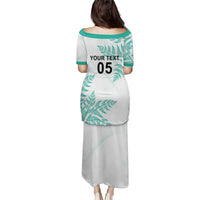 Custom New Zealand Football Puletasi Aotearoa Pride Aqua Version - Polynesian Pride