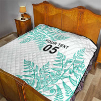 Custom New Zealand Football Quilt Aotearoa Pride Aqua Version - Polynesian Pride