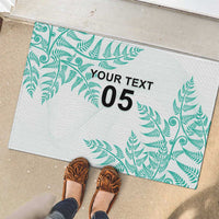 Custom New Zealand Football Rubber Doormat Aotearoa Pride Aqua Version - Polynesian Pride