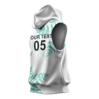 Custom New Zealand Football Sleeveless Hoodie Aotearoa Pride Aqua Version - Polynesian Pride