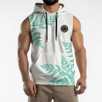 Custom New Zealand Football Sleeveless Hoodie Aotearoa Pride Aqua Version - Polynesian Pride
