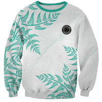 Custom New Zealand Football Sweatshirt Aotearoa Pride Aqua Version - Polynesian Pride