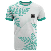 Custom New Zealand Football T Shirt Aotearoa Pride Aqua Version - Polynesian Pride