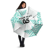 Custom New Zealand Football Umbrella Aotearoa Pride Aqua Version - Polynesian Pride