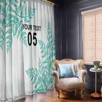 Custom New Zealand Football Window Curtain Aotearoa Pride Aqua Version - Polynesian Pride