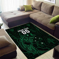 Custom New Zealand Fishing Area Rug Maori Tribal Pattern - Polynesian Pride