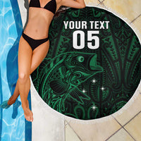Custom New Zealand Fishing Beach Blanket Maori Tribal Pattern - Polynesian Pride