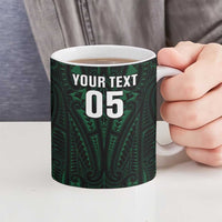 Custom New Zealand Fishing Ceramic Mug Maori Tribal Pattern - Polynesian Pride