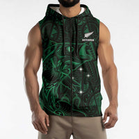 Custom New Zealand Fishing Sleeveless Zip Hoodie Maori Tribal Pattern - Polynesian Pride