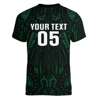 Custom New Zealand Fishing Women V-Neck T-Shirt Maori Tribal Pattern LT05 - Polynesian Pride