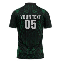 Custom New Zealand Fishing Zipper Polo Shirt Maori Tribal Pattern - Polynesian Pride