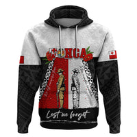 Personalised Tonga ANZAC Day Te Tau Manatui Kinautolu Zip Hoodie Lest We Forget LT05 Pullover Hoodie White - Polynesian Pride