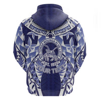 Personalised Tonga Queen Salote College Hoodie Centenary Navy Version
