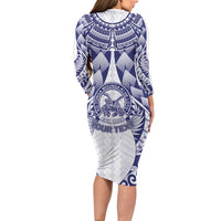 Personalised Tonga Queen Salote College Family Matching Long Sleeve Bodycon Dress and Hawaiian Shirt Centenary White Version