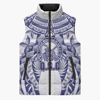Personalised Tonga Queen Salote College Sleeveless Puffer Jacket Centenary White Version