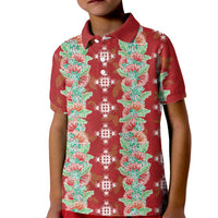 Hawaii Ohia Lehua Kid Polo Shirt Tropical Vibes Crimson