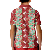 Hawaii Ohia Lehua Kid Polo Shirt Tropical Vibes Crimson