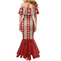 Hawaii Ohia Lehua Mermaid Dress Tropical Vibes Crimson