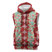 Hawaii Ohia Lehua Sleeveless Hoodie Tropical Vibes Crimson