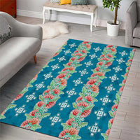 Hawaii Ohia Lehua Area Rug Tropical Vibes Teal